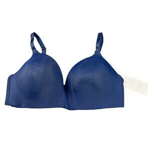 Auden Women's Sz 34D Nursing Bra Lightly Lined Wireless Two Way Straps Blue New